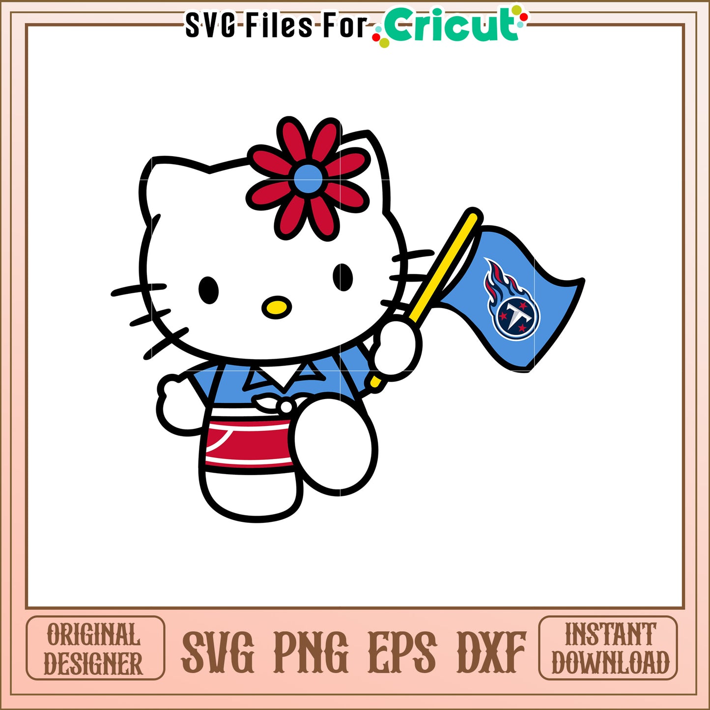 Hello Kitty Tennessee Titans SVG
