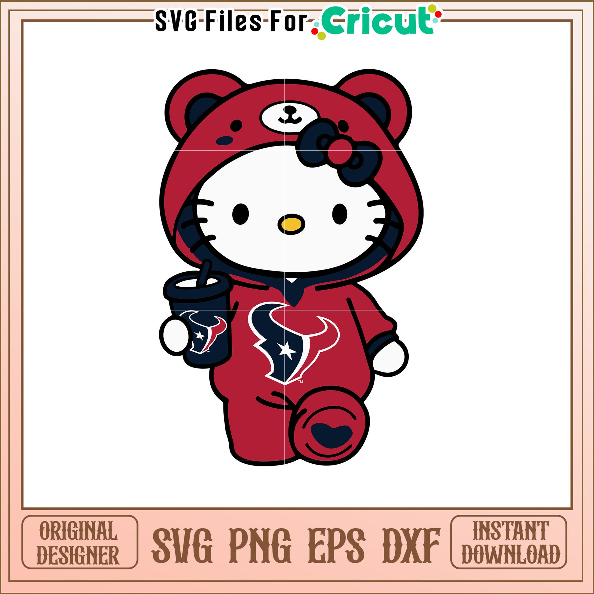 Hello Kitty Texans SVG Design