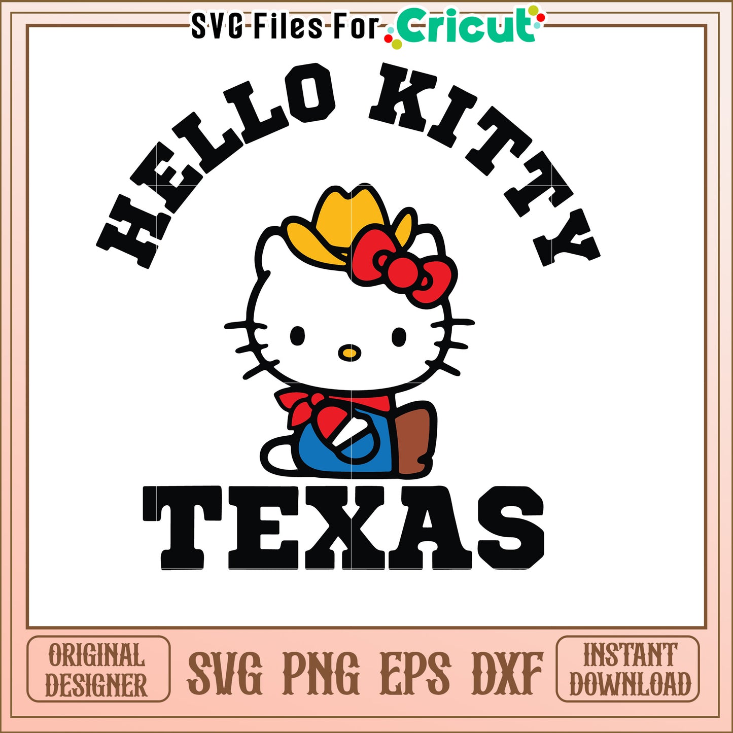 Hello Kitty Texas SVG