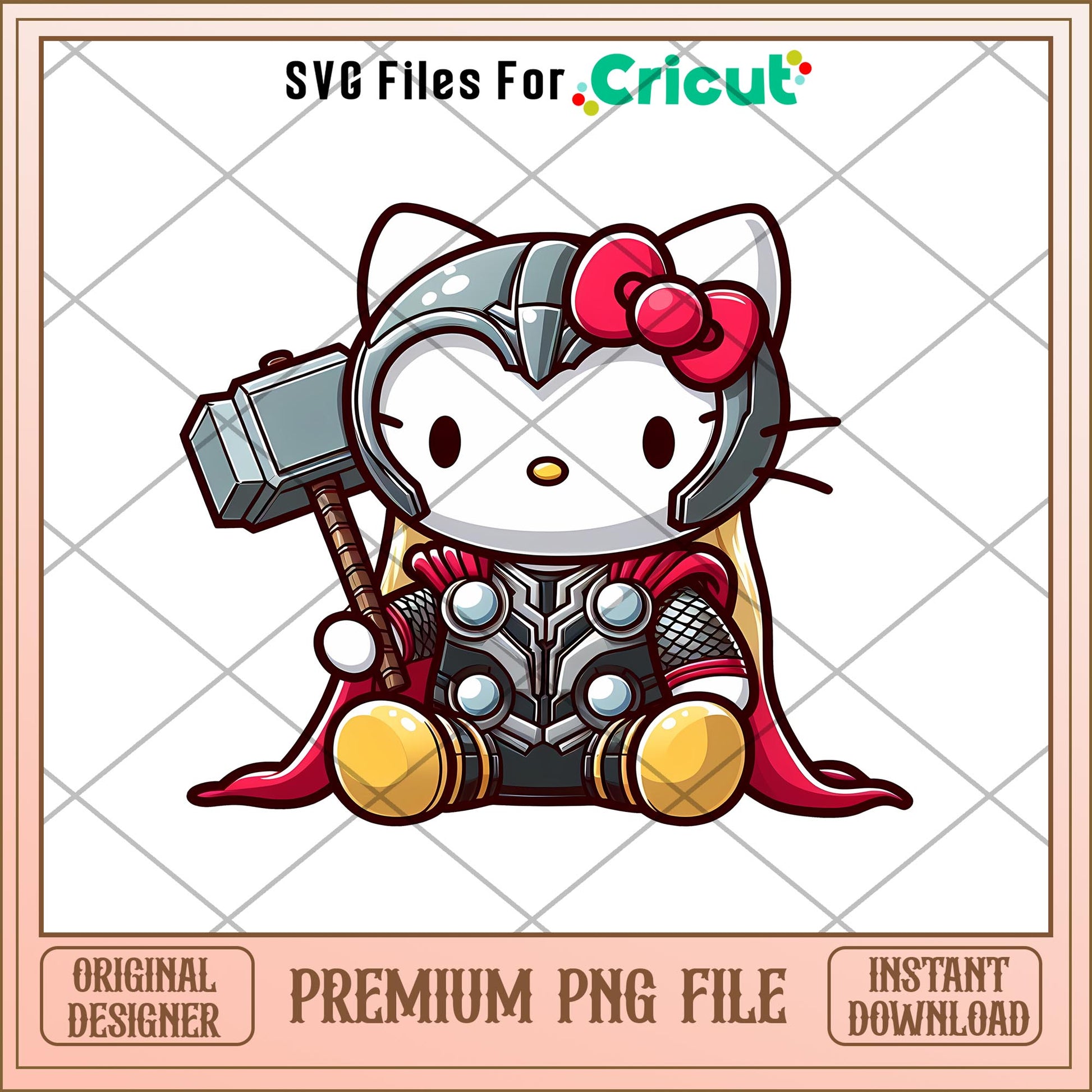 Hello Kitty Thor png, The marvel png, digital dowload