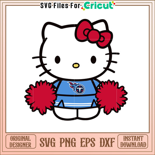 Hello Kitty Titans Cheerleader SVG