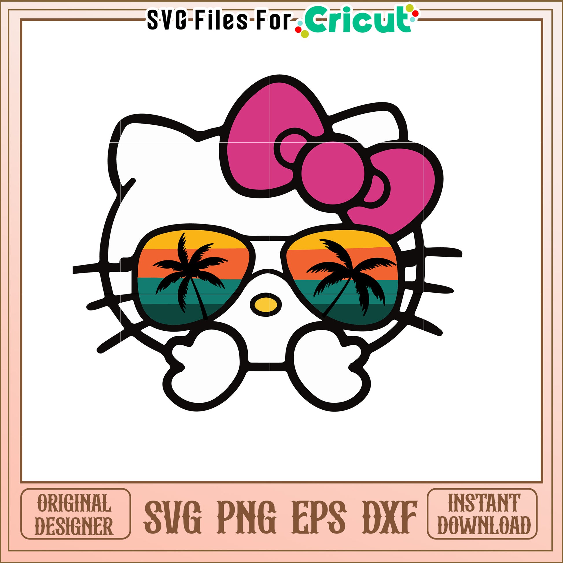 Hello Kitty Tropical Sunglasses SVG