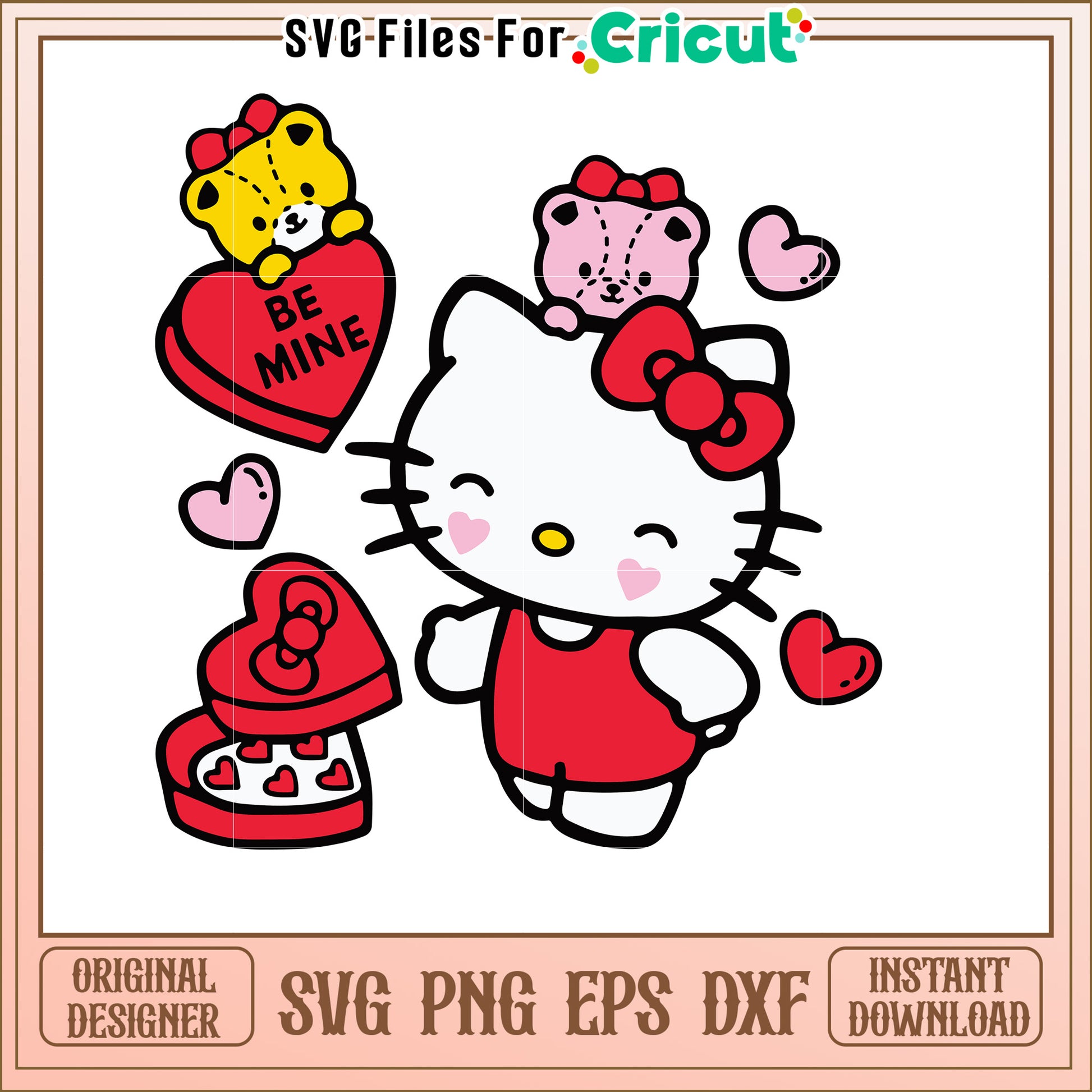 Hello Kitty Valentines SVG Cut File