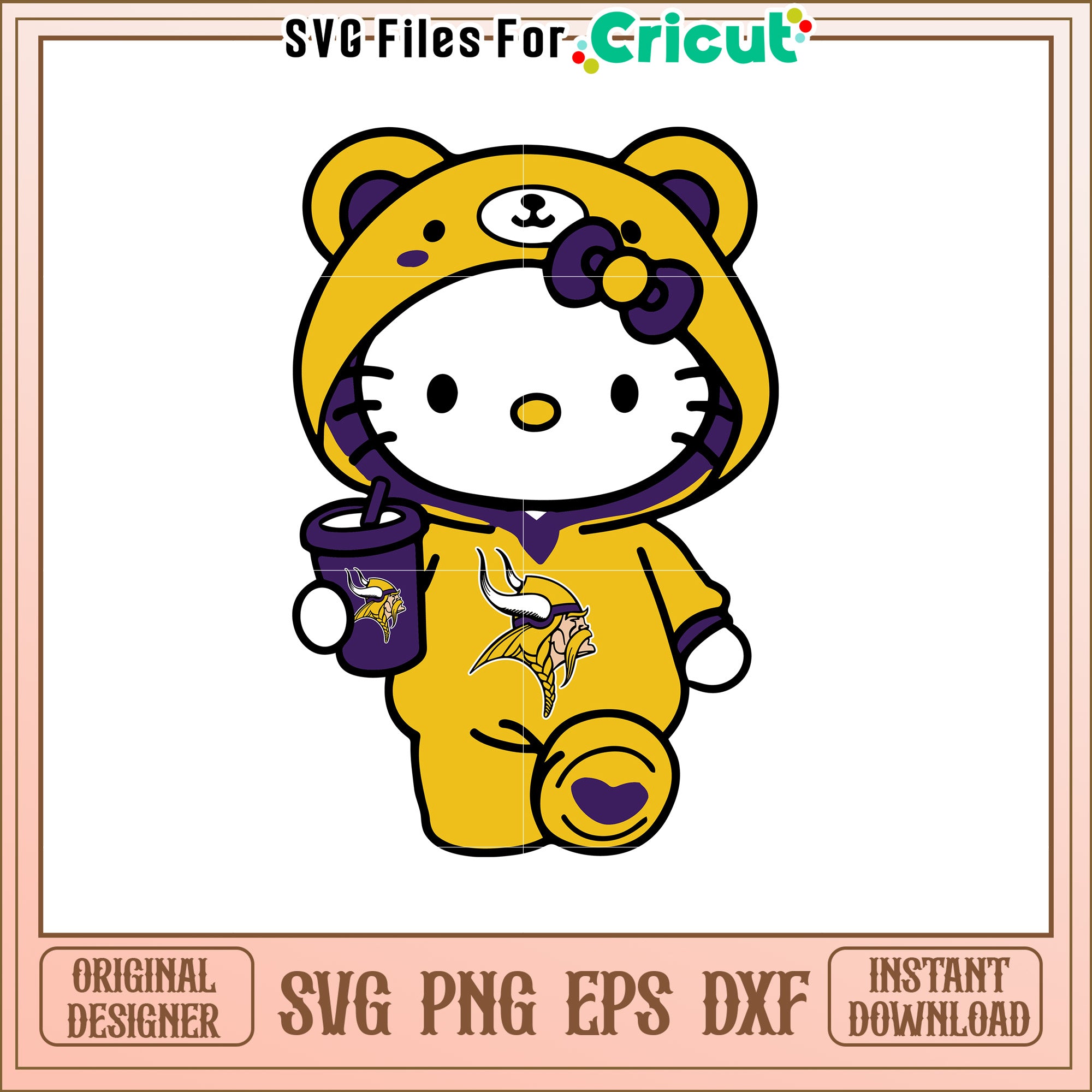 Hello Kitty Vikings SVG Design – svg files for cricut