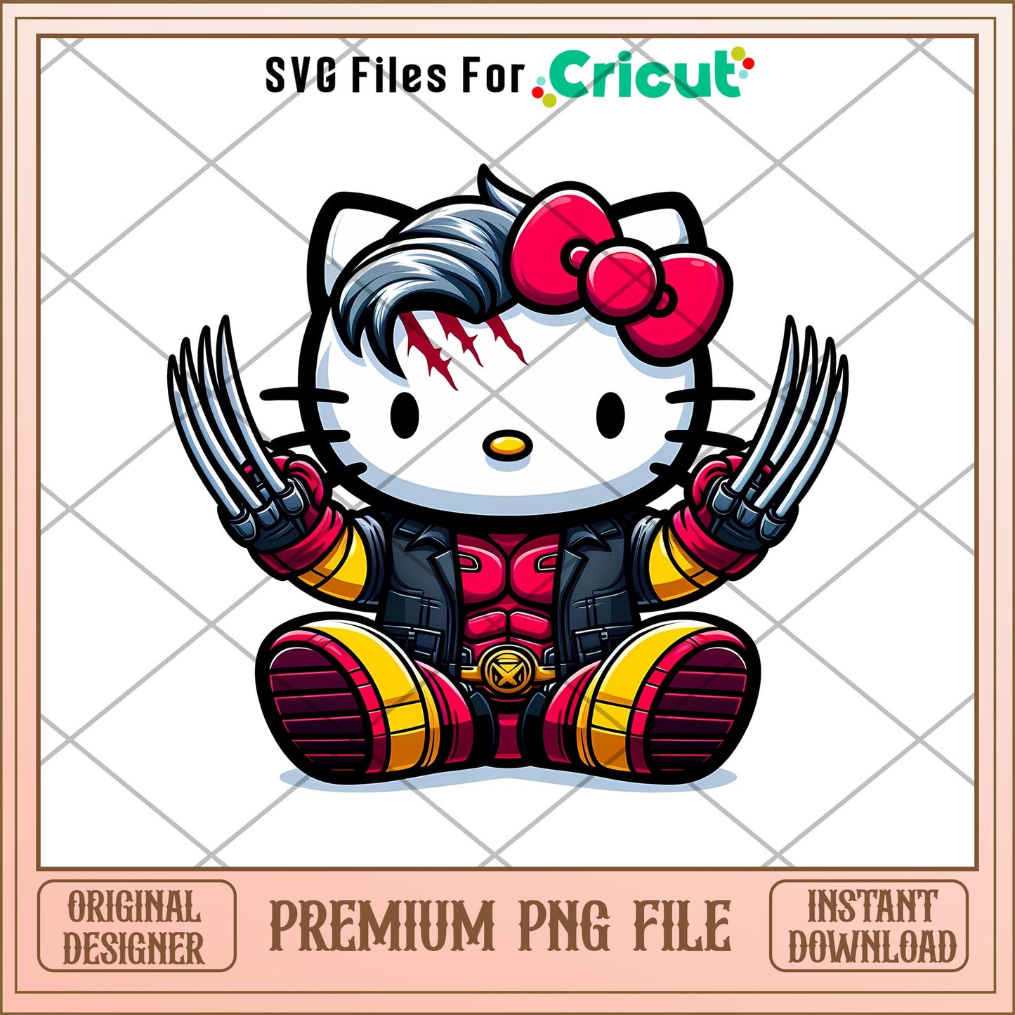 Hello Kitty X Wolverine png, The marvel png, digital dowload