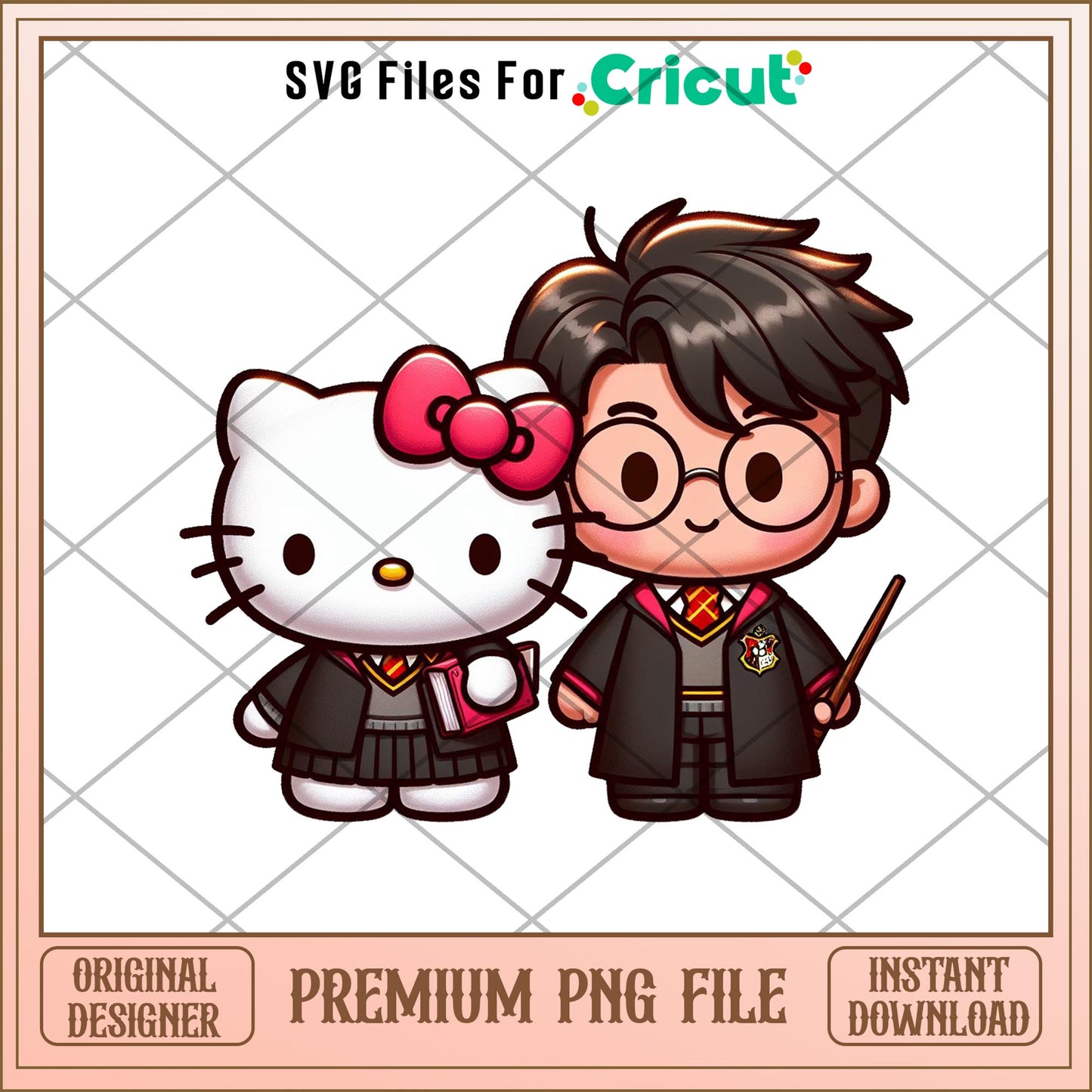 Hello Kitty and Harry Potter png, harry potter png, digital dowload