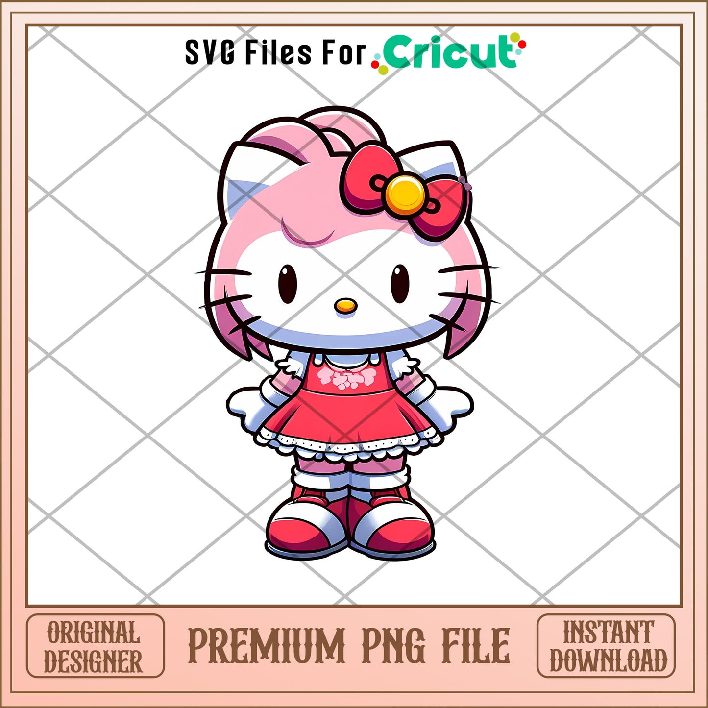 Hello Kitty anime girl png, quotes  png, Digital Download