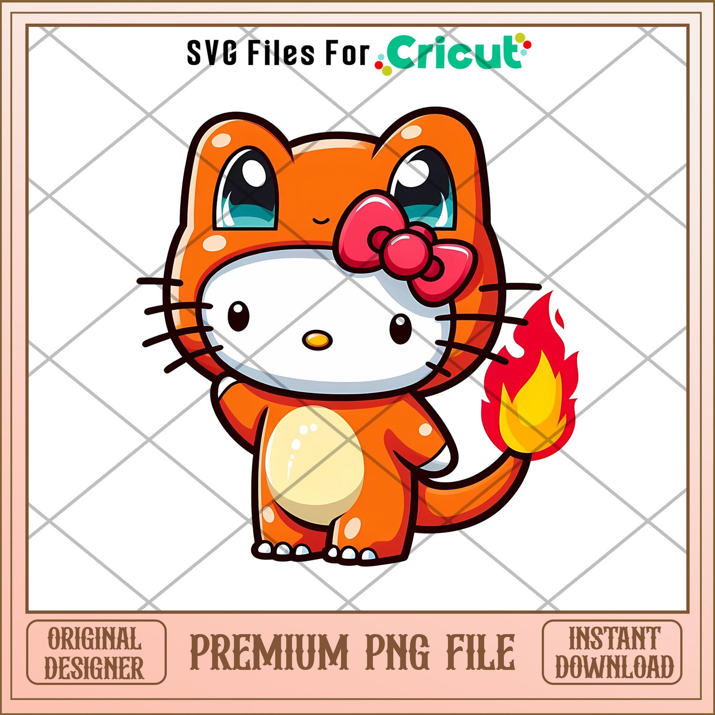 Hello Kitty  charmander png, pokemon png, digital download
