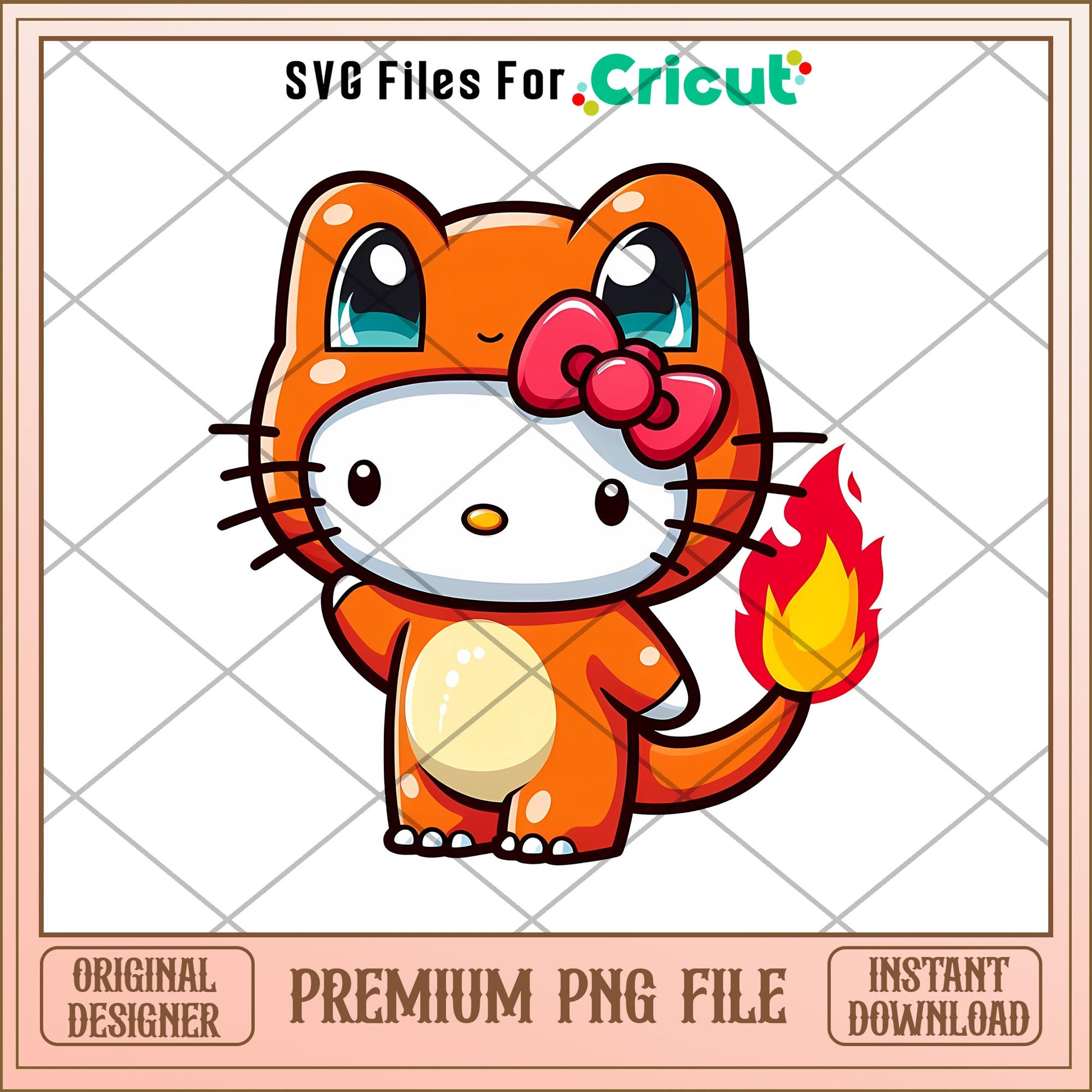 Hello Kitty  charmander png, pokemon png, digital download
