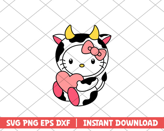 Hello Kitty cow cartoon svg