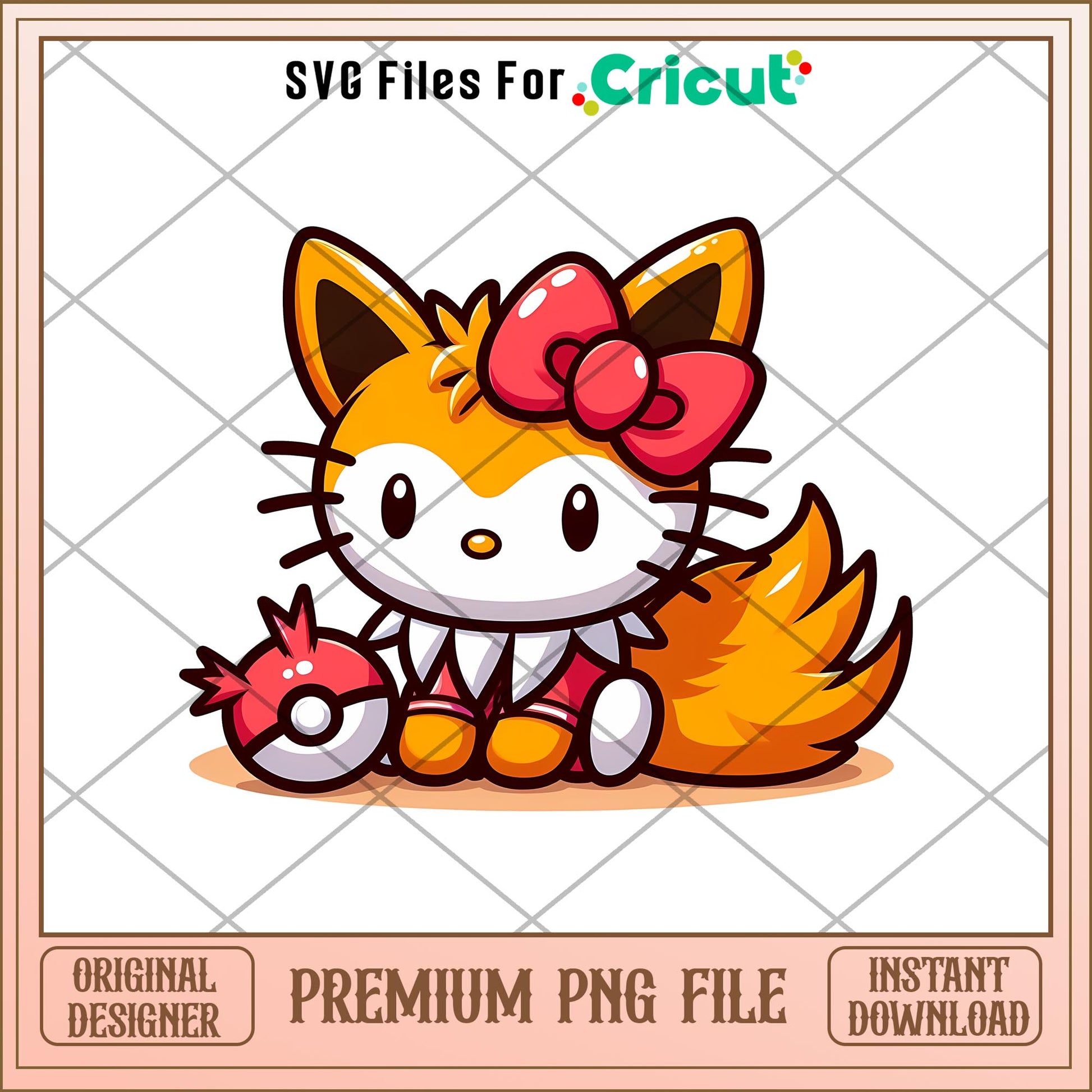 Hello Kitty eevee  png, png, pokemon png, digital dowload