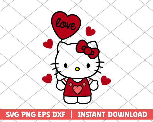 Hello Kitty love svg 