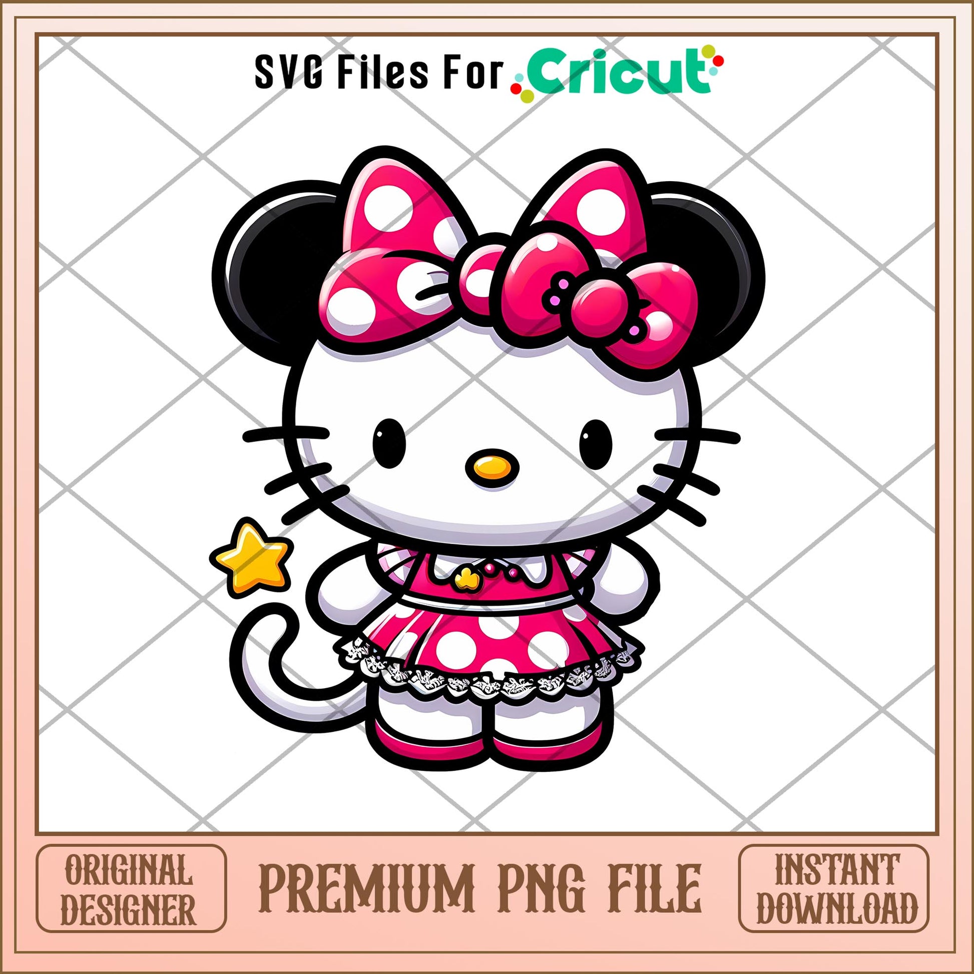 Hello Kitty minnie mouse png, Disney characters png, Digital Download