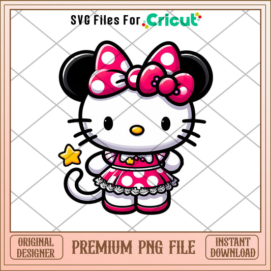 Hello Kitty minnie mouse png, Disney characters png, Digital Download