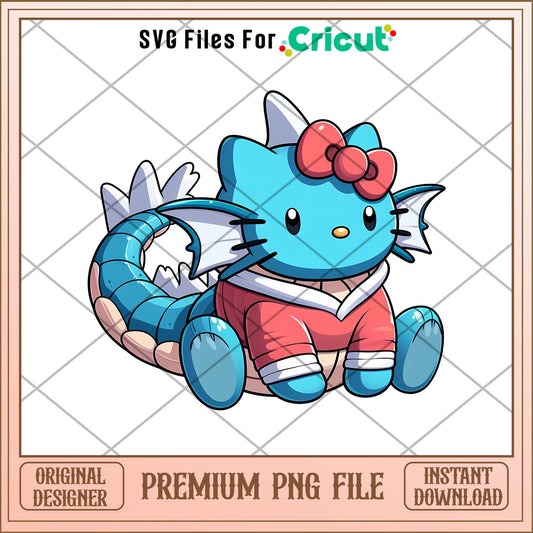 Hello Kitty totodile  png, png, pokemon png, digital dowload