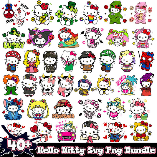 Hello Kitty Svg Png bundle, Cute Kitty svg bundle
