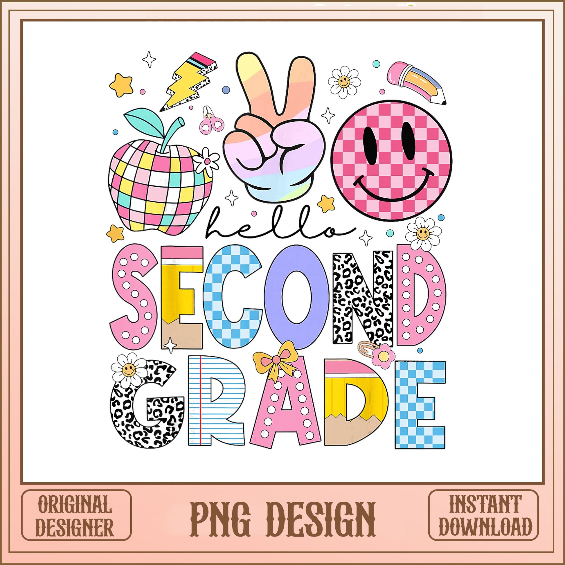 Hello Second Grade PNG, Back To School PNG, Second Grade Teacher PNG
