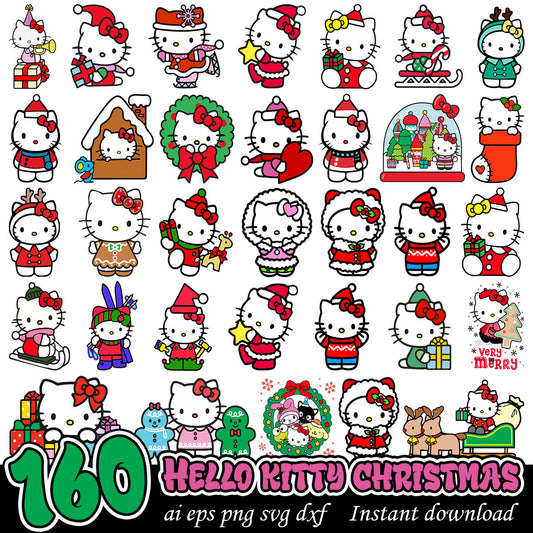 Hello Kitty Christmas svg bundle, Christmas svg bundle, Christmas Cat svg