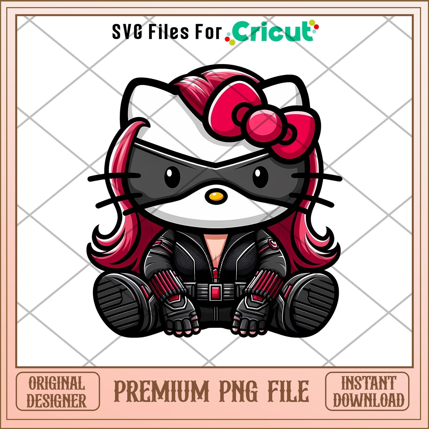 Hello kitty Deadpool  png, Marvel png, digital dowload