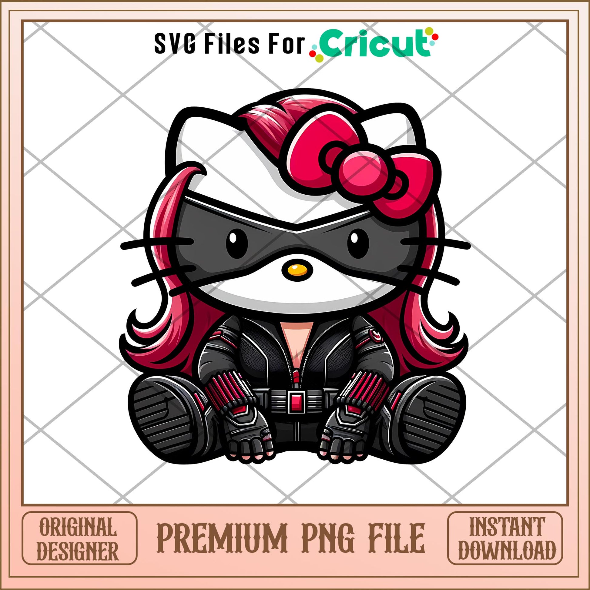 Hello kitty Deadpool  png, Marvel png, digital dowload