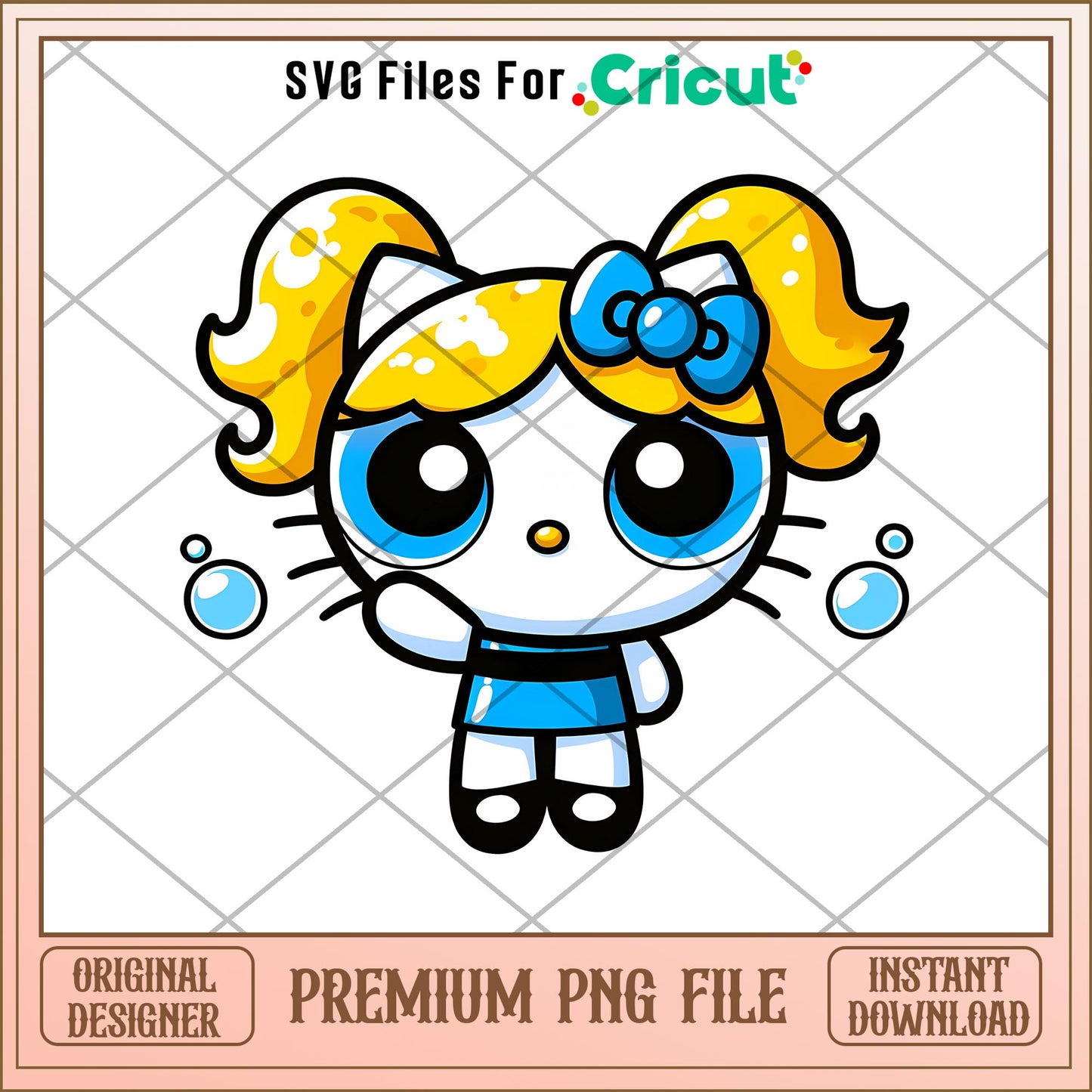 Hello kitty PowerPuff Girls Bubble Kitty png, PowerPuff Girls png, digital download