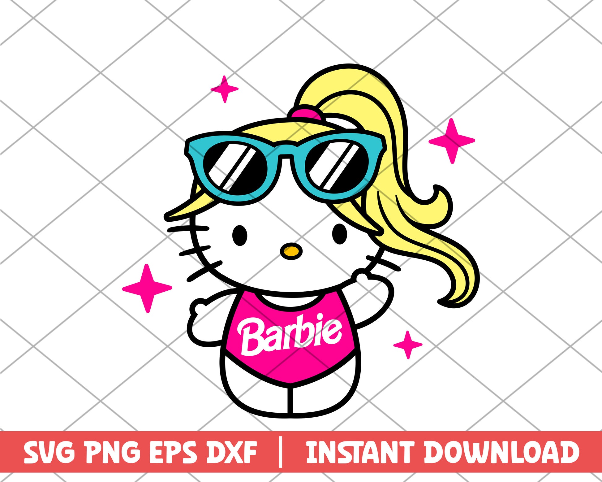 Hello kitty barbie svg 