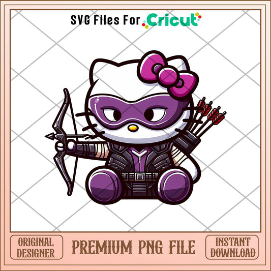 Hello kitty clint barton  png, Marvel png, digital dowload