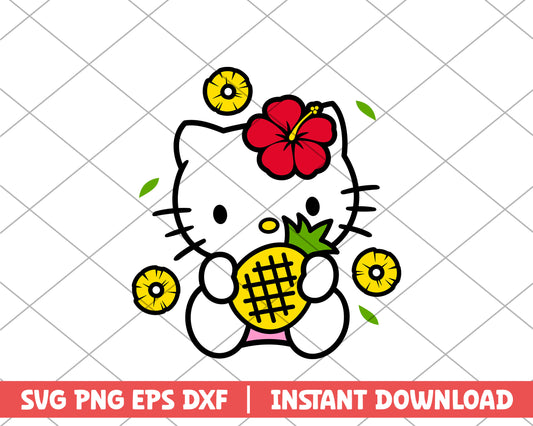 Hello kitty pineapple cartoon svg 