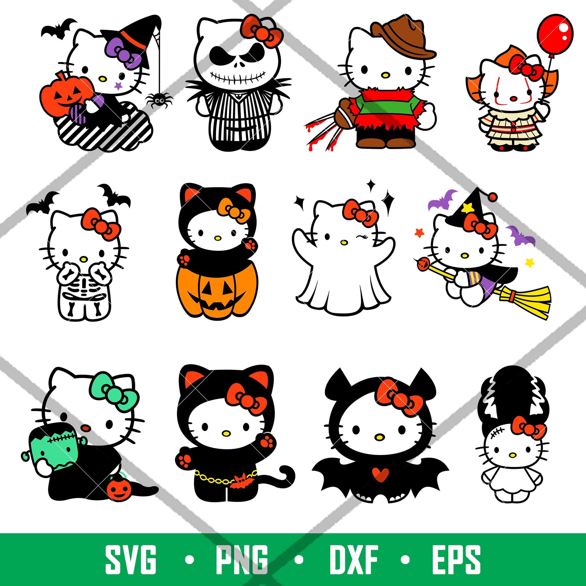 Helloween Kitty, Halloween Cats Svg