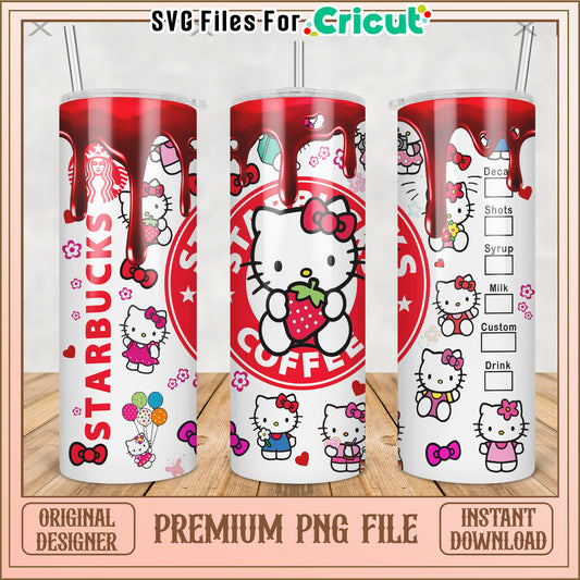 Hellow kitty red tumbler png, lovely cartoon png, hello kitty cartoon png