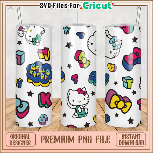 Hellow kitty toys design tumbler png, cute cartoon png, hello kitty​ png