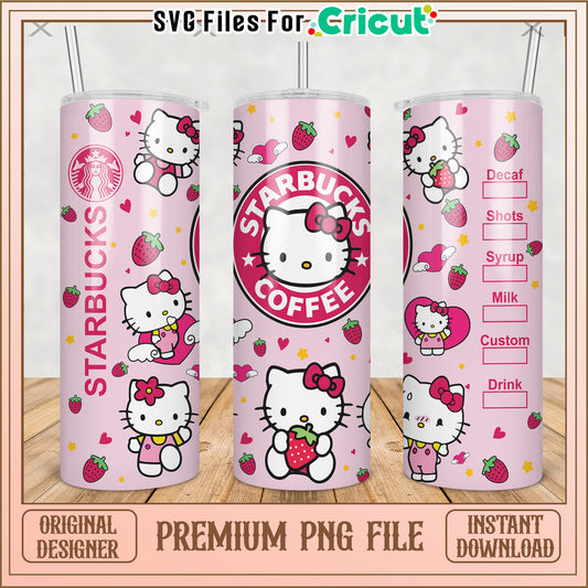 Hellow kitty tumbler illustration png, cute cartoon png, hello kitty​ png