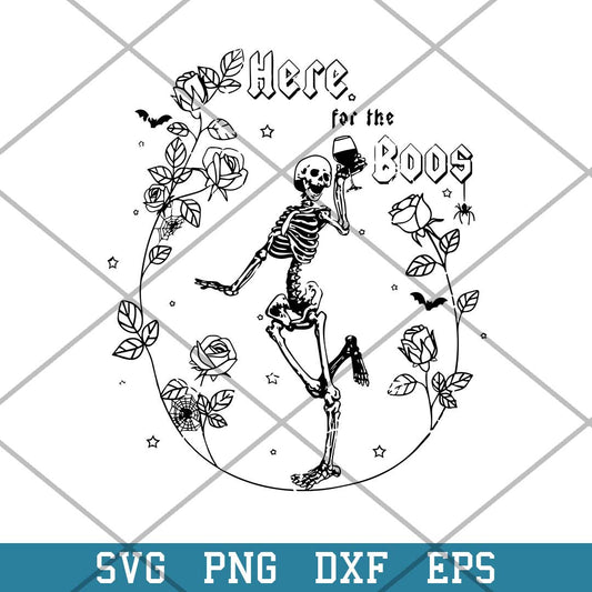 Here For The Boos Svg, Halloween Svg-Svgfilesforcricut
