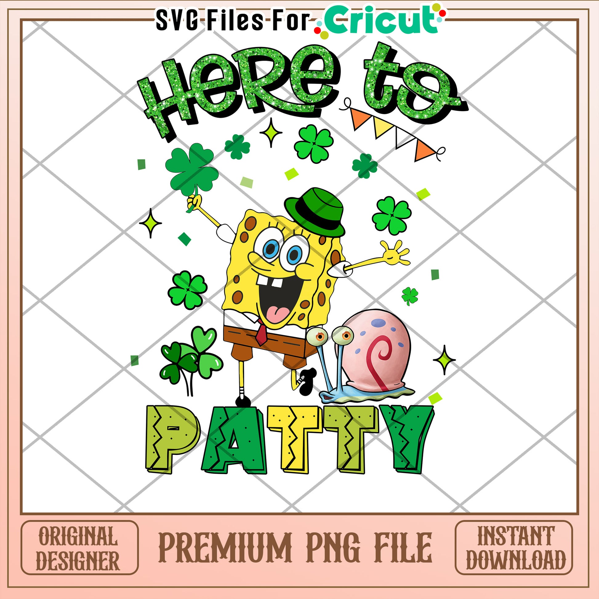 Here to Patty Fun SpongeBob PNG for Cricut Download