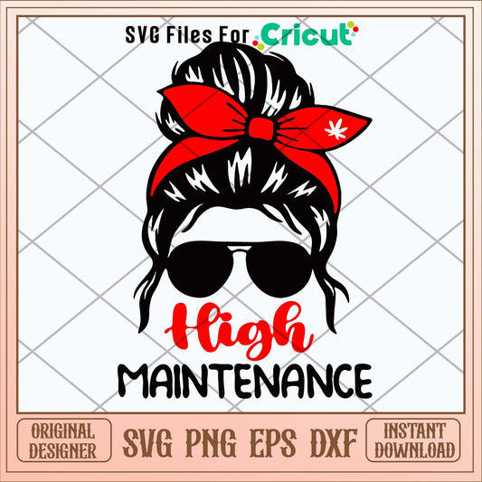 High Maintenance Messy Bun Hair Svg