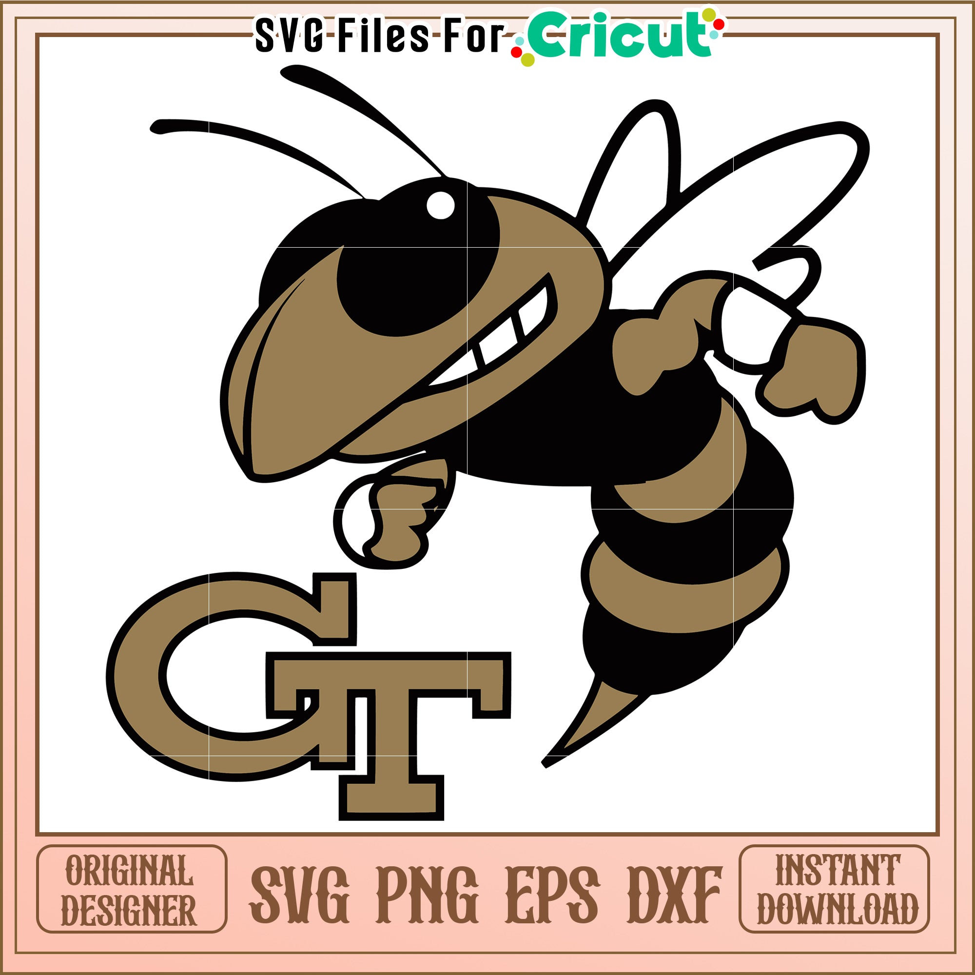 High Quality Buzzing Bee SVG Design for Cricut, Instant Download Files ...