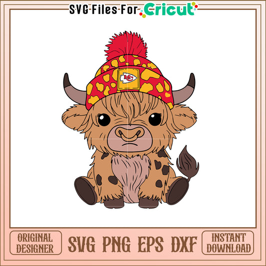 Highland Cow Kansas City Chiefs SVG