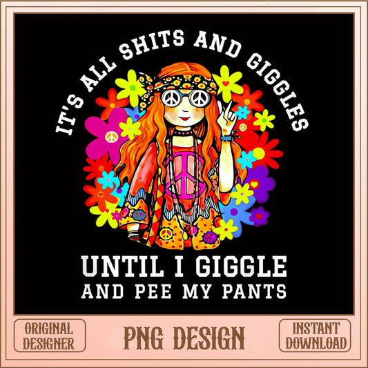 Hippie Girl Funny Quote PNG, Groovy Peace Sign PNG, Sarcastic Women PNG
