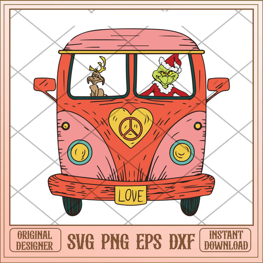 Hippie Grinch Chrismas svg, grinch svg, christmas car svg