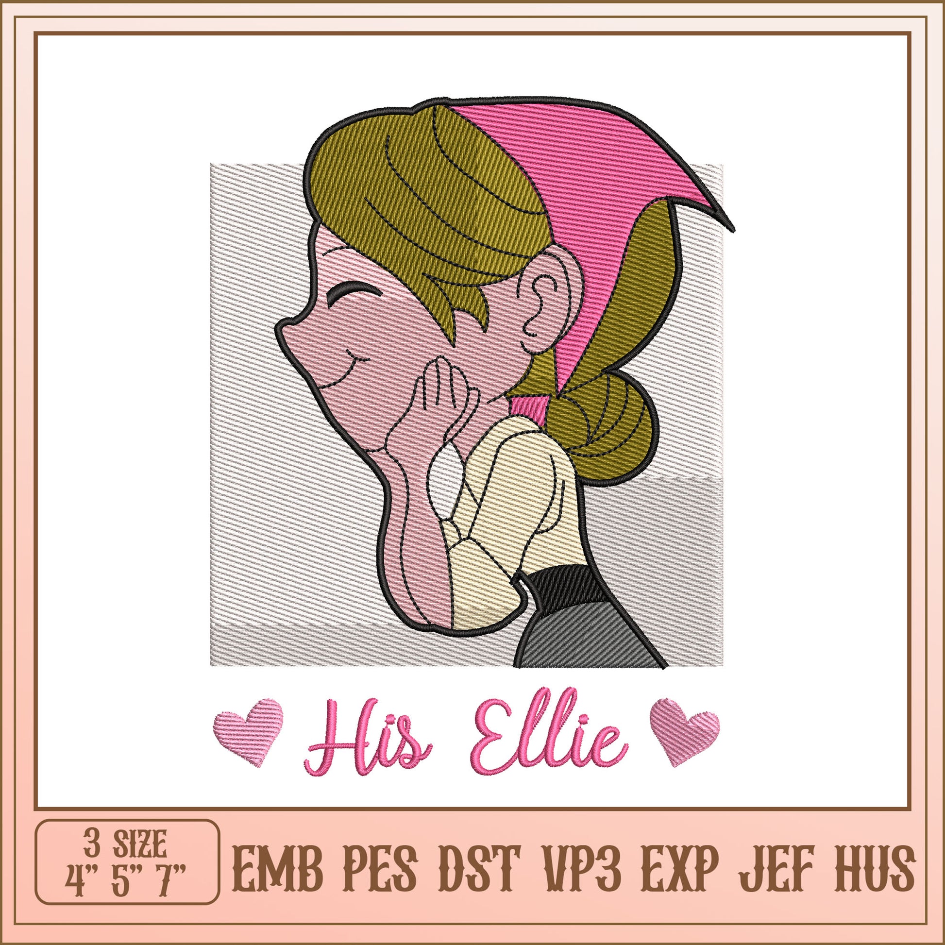 His Ellie Embroidery Design 3 Sizes