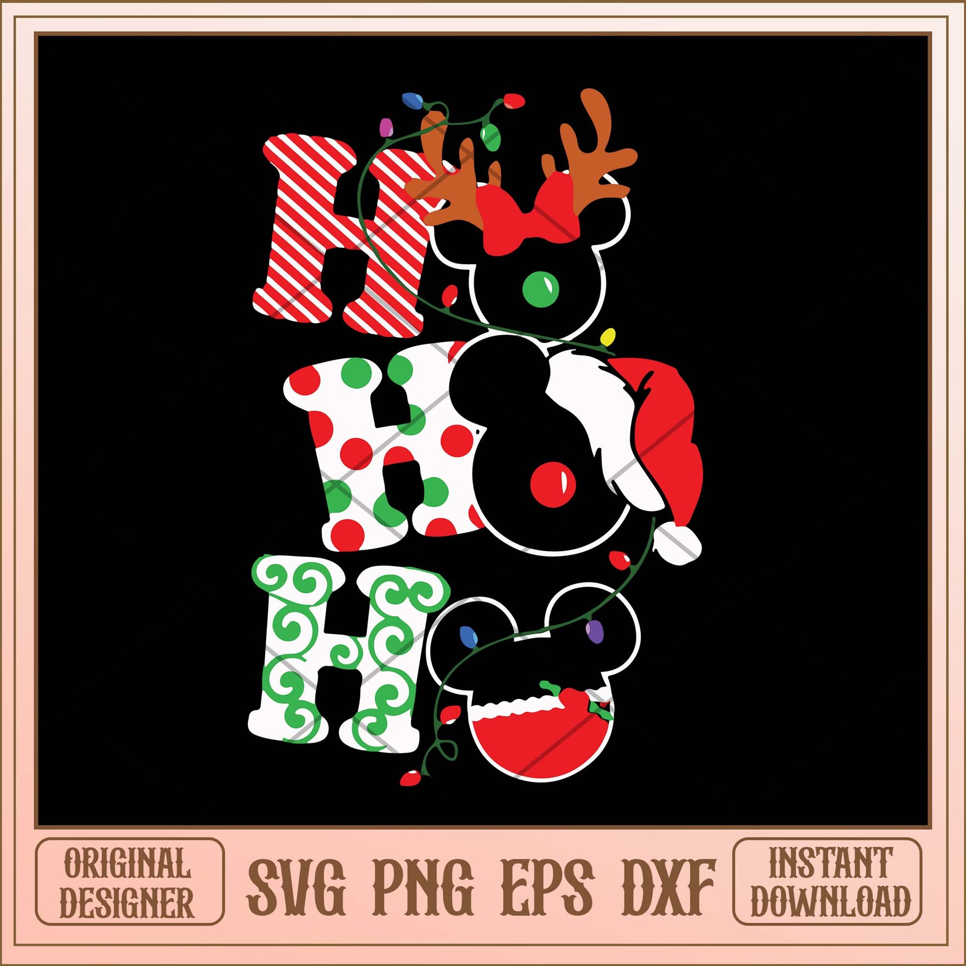 Ho Ho Ho Christmas Mickey Heads svg, disney christmas svg