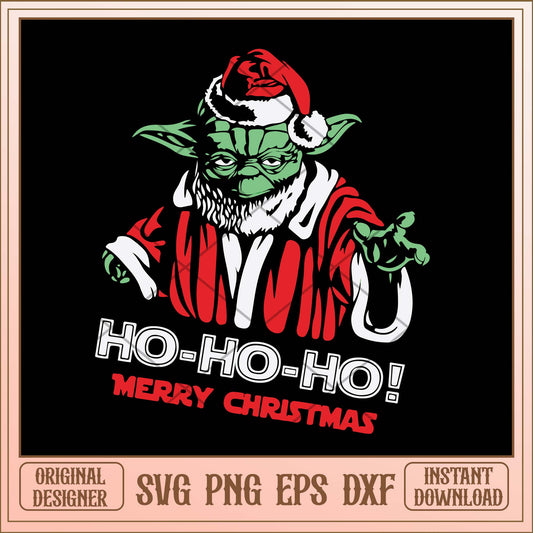 Ho ho ho Merry Christmas Yoda svg, baby yoda christmas svg