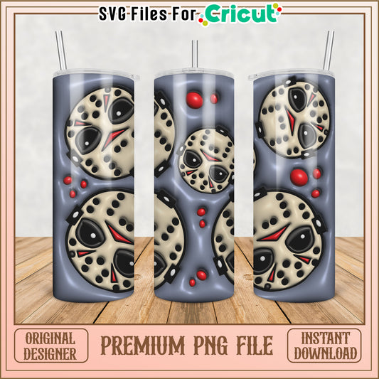 Hockey Mask Tumbler PNG Sublimation Design