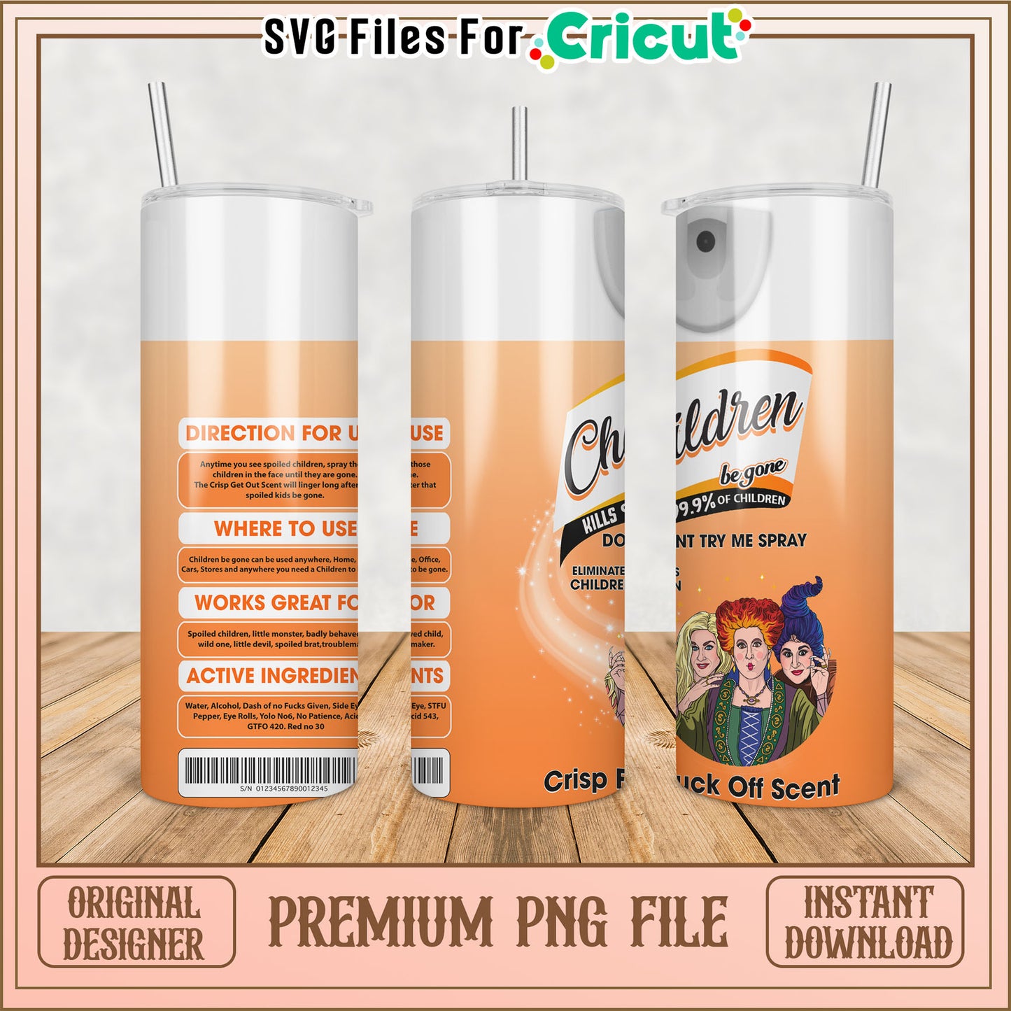 Hocus Pocus Tumbler PNG Design - Instant Download