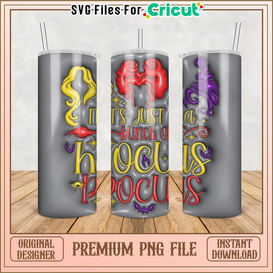 Hocus Pocus Tumbler PNG Design for Halloween Cricut Crafts
