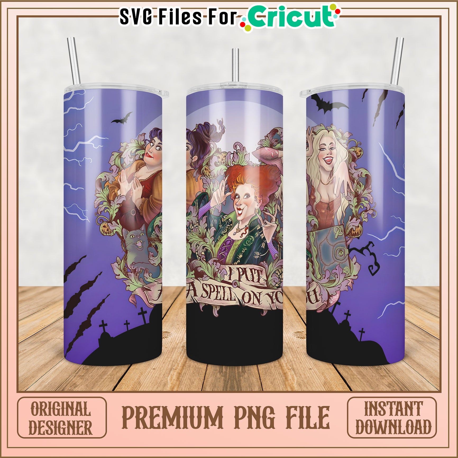 Hocus Pocus Tumbler PNG Sublimation Design