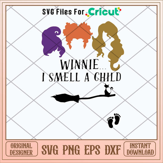 Hocus Pocus winnie i smell a child Svg, Sanderson Sister Svg-Svgfilesforcricut
