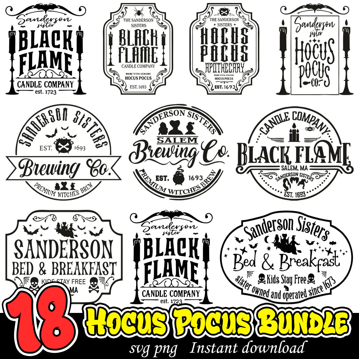 Hocus Pocus Bundle Svg, Hocus Pocus card bundle