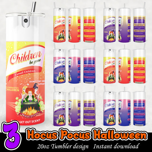 Hocus Pocus Children Be Gone Tumbler, Halloween 20oz tumbler bundle