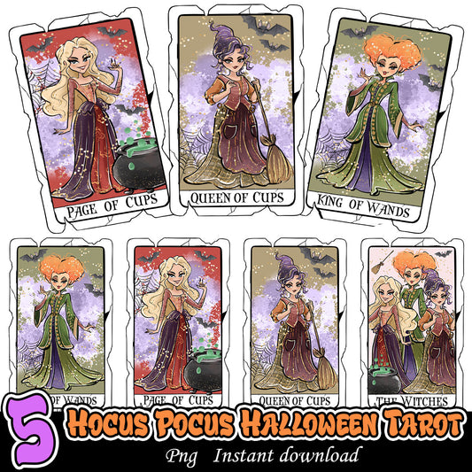 Hocus Pocus Halloween Tarot Card Bundle Png, Hocus Pocus card bundle